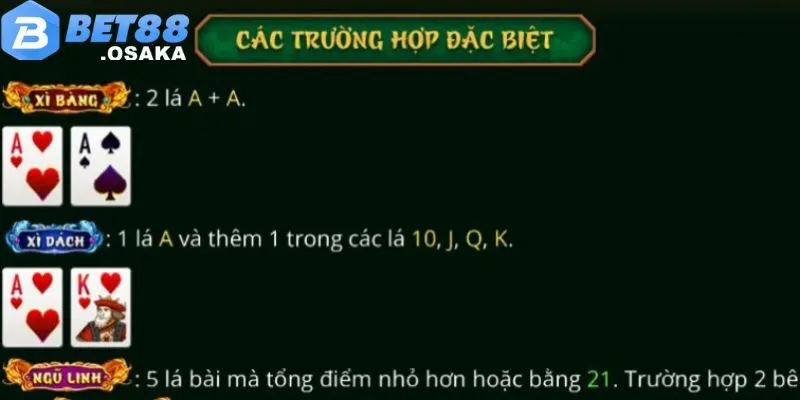 Chơi Xì Dách BET88 Trực Tuyến - Chiến Thuật Và Mẹo Thắng Lớn 3 Một số trường hợp đặc biệt cần lưu ý